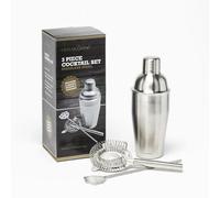 Cellardine 3 Piece Cocktail Set, Stainless Steel, Silver