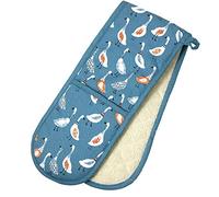 Dexam Double Oven Glove, Cotton, Teal, 34 x 18cm