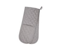 Dexam Love Colour Double Oven Gauntlet, Slate Grey, 100% Cotton, Quilted Diamond Pattern, Heat Resistant Kitchen Glove with Hanging Loop