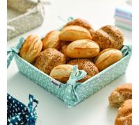 Dexam Fabric Bread Basket Sintra Spotted 100% Cotton Duck Egg
