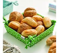 Dexam Fabric Bread Basket Sintra Spotted 100% Cotton Green