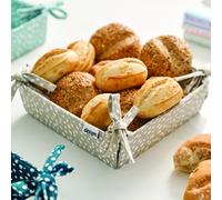Dexam Fabric Bread Basket Sintra Spotted 100% Cotton Stone