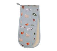 Dexam Farmyard Double Oven Gloves, Blue