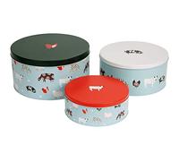 Dexam Farmyard Set of 3 Round Cake Tins, Blue