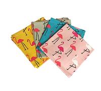 Dexam Flamingo Napkins Set of 4-Multicoloured, Cotton, Multicolor