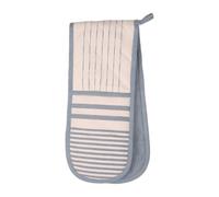 Dexam Harbour Stripes Double Oven Glove, Blue, 60% Recycled Cotton, Coastal Design, 80 x 19cm