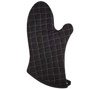 Dexam Love Colour Oven Gauntlet, True Black, 100% Cotton, Quilted Diamond Pattern, Heat Resistant Kitchen Glove with Hanging Loop