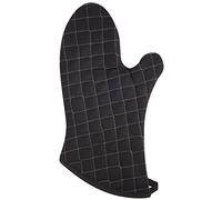 Dexam Love Colour Oven Gauntlet, True Black, 100% Cotton, Quilted Diamond Pattern, Heat Resistant Kitchen Glove with Hanging Loop