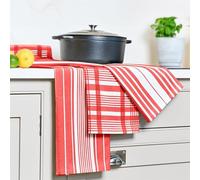 Dexam Love Colour Set of 3 Extra Large Tea Towels-Scarlet, Red, 91x61