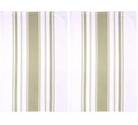 Dexam Love Colour Striped Tea Towel - Sage (Pack of 2)
