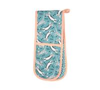 dexam Meow Cotton Double Oven Gloves - Blue Dexam Blue