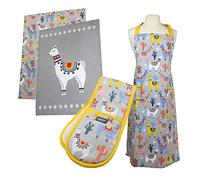 Dexam 'No Probllama' Apron, Tea Towels & Double Oven Glove Set