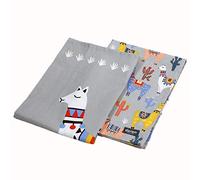 Dexam - No Probllama Tea Towels (Set of 2) 100% Cotton, Fun Llama Design, Absorbent Kitchen Towel, Machine Washable, 50 x 70cm