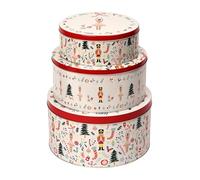 Dexam Nutcracker Set of 3 Round Cake Tins, White