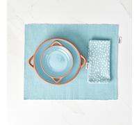 Dexam Placemat & Napkin Set Sintra Spotted 100% Cotton Duck Egg