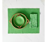 Dexam Placemat & Napkin Set Sintra Spotted 100% Cotton Green