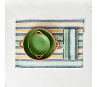Sintra Recycled Cotton Striped Napkin and Placemat Set - Blue