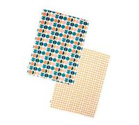 Dexam Recycled Cotton Retro Spot Set Of 2 Tea Towels Teal