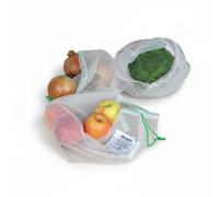Dexam Reusable Drawstring Fruit and Vegetable Bags, Set of 5, White | 17851269