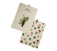 Dexam RHS Benary Vegetables Set of 2 Tea Towels, Stone