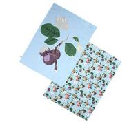 Dexam Rhs Hooker Fruit Organic Cotton Set Of 2 Tea Towels Blue