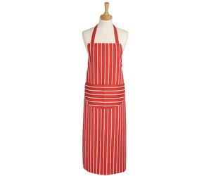 Dexam Rushbrookes Classic Butchers Stripe Adult Apron Long Red
