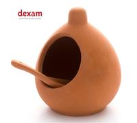 Dexam 17851107 Salt Cellar and Spoon Set in Terracotta, Brown