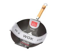 Dexam School of Wok 10.5"/27cm Pre-Seasoned Carbon Steel Wok
