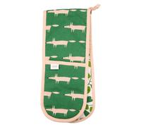 Dexam Scion Living Mr Fox Mint Leaf Double Oven Glove - 100% Cotton, 90 x 19 cm, Polyester-Filled, Machine Washable
