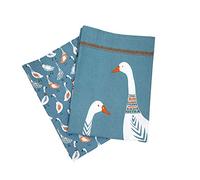 Dexam Set of 2 Tea Towels, Cotton, Teal, 70x 50cm