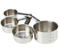 Dexam 17840994 Faringdon Set of 4 Stainless Steel Measuring Cups, 60, 80, 125, 250ml, Silver