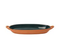 Dexam Sintra Glazed Terracotta Oval Baking Dish Ink Blue