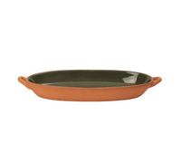 Dexam Sintra Glazed Terracotta Oval Baking Dish Olive Green