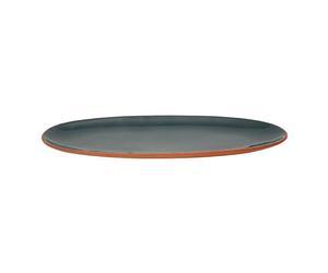 Dexam Sintra Glazed Terracotta Oval Serving Platter Ink Blue