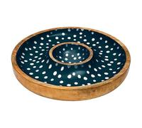 Dexam Sintra Mango Wood Spotted Chip and Dip Bowl