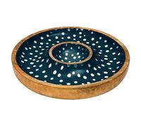 Dexam Sintra Mango Wood Spotted Chip and Dip Bowl