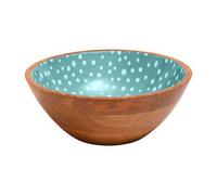 Dexam Sintra Mango Wood Spotted Salad Bowl Duck Egg