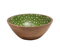 Dexam Sintra Mango Wood Spotted Salad Bowl - Green