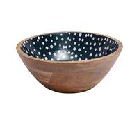 Dexam Sintra Mango Wood Spotted Salad Bowl Ink Blue