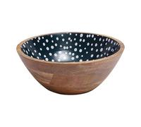 Dexam Sintra Mango Wood Spotted Salad Bowl - Ink Blue