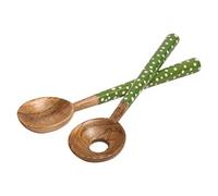Dexam Sintra Mango Wood Spotted Salad Servers - Green