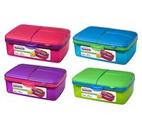 Dexam Sistema Slimline Trends Quaddie 1.5L Set of 4 Lunch Boxes (Assorted Colours)