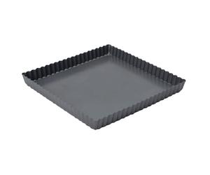 Dexam Square Cake tin/Quiche tin Non-Stick, 23cmx 23cm x 2.5cm, Grey