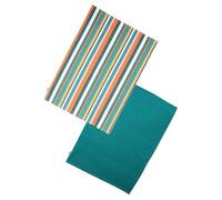 Dexam Striped Recycled Cotton Set of 2 Tea Towels - Teal