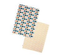 Dexam Retro Spot Set of 2 Cotton Tea Towels Teal