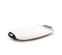 Dexas Chop & Serve Cutting Board, 12.5 by 20 inches, White with Black Handles (329-32-25)