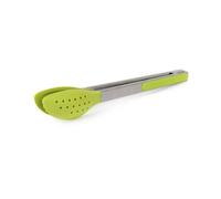 Dexas G12T-383 Spoon and Strain Tongs with Gravity Open and Close Operation, 12 inches, Green, Stainless Steel