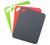 Dexas Heavy Duty Cutting Board Grippmat, Flexible Cutting Boards for Kitchen, Set of 4, Non Slip Plastic Board Cutting Mat 11.5 by 14 Inches Gray, Red, White and Green Set, Kitchen Gadgets