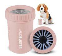Dexas MudBuster Medium Dog Paw Cleaner in Blush, Portable Paw Washer for Muddy Paws, Dog Foot Cleaning Cup with Gentle Silicone Bristles, Quick Clean Pet Paw Washer