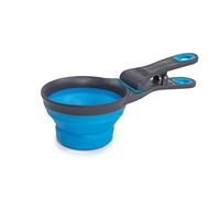 Dexas Pets Collapsible KlipScoop Collapsible Dry Dog Food Scoop and Dog Food Bag Clip, 1 Cup Capacity, Pro Blue